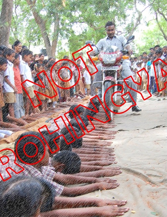 In juli 2009 werd het uitvoeren van stunts met motorfietsen verboden op scholen in het zuiden van India. Dit gebeurde mede nadat er foto's rondgingen waarop o.a. te zien was hoe een man op een motor over de handen van diverse scholieren reed. Deze foto heeft NIETS met de Rohingya te maken.