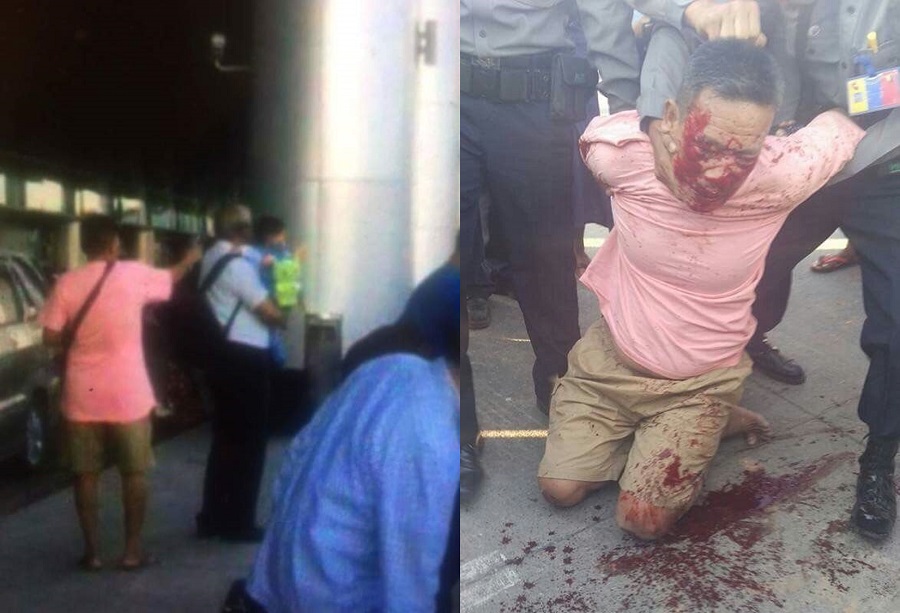 Links: het moment dat Ko Ni werd doodgeschoten. Rechts: de dader in handen van de politie.
