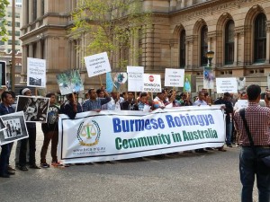 In diverse landen zijn de afgelopen dagen demonstraties geweest tegen het anti-moslimgeweld in Myanmar, zoals in Australië op 21 oktober.